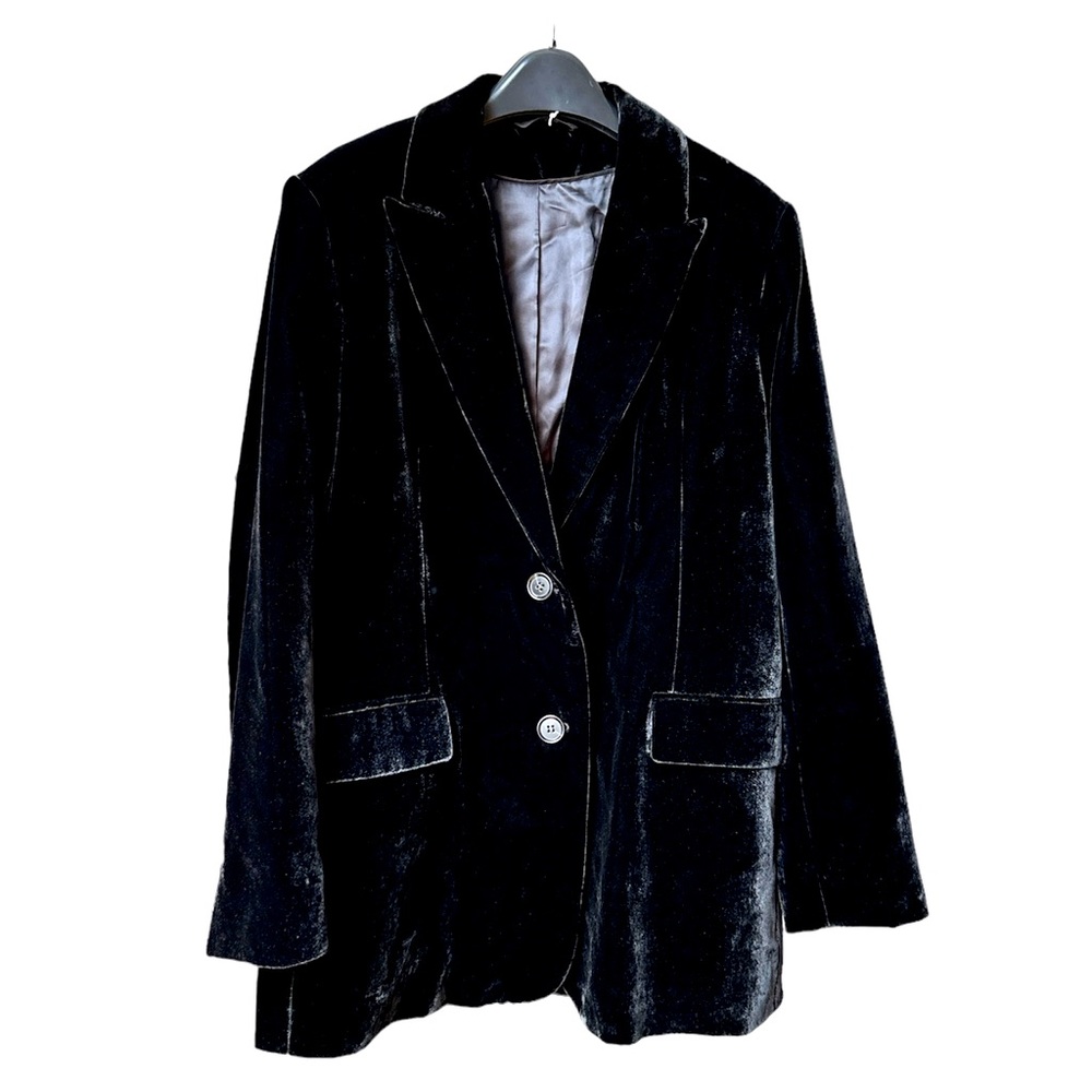 NWT COS Oversized Black Velvet Blazer US10